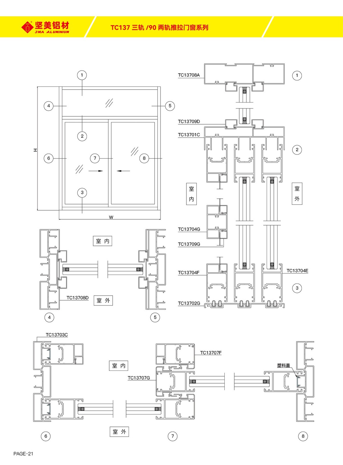 TC137三軌／90兩軌推拉門(mén)窗系列